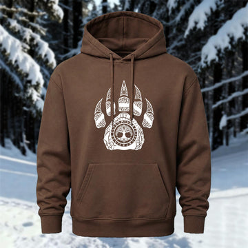 Bear Claw Viking Totem Printed Hoodie Sweatshirt