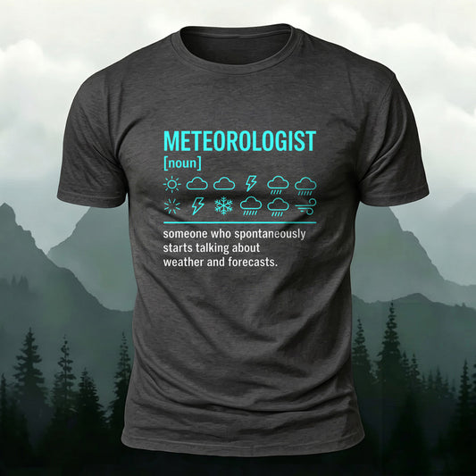 Premium Cotton Meteorologist Icon Print Casual T‑Shirt