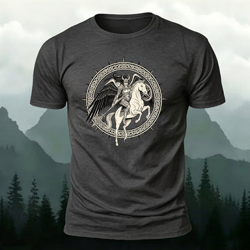 Premium Cotton Racing Across the Battlefield Print T-Shirt