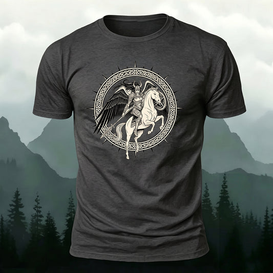 Premium Cotton Racing Across the Battlefield Print T-Shirt