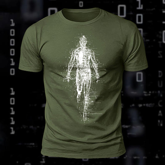 DTG Digital Shadow Of Human Printed Short Sleeve T-Shirt