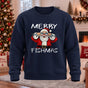 Merry Fishmas Santa Printed Round Neck Sweatshirt