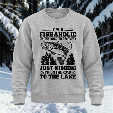 I'm A Fishaholic Printed Round Neck Sweatshirt