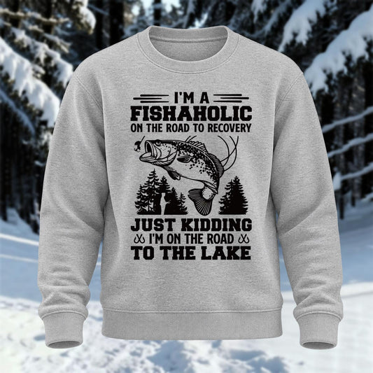 I'm A Fishaholic Printed Round Neck Sweatshirt