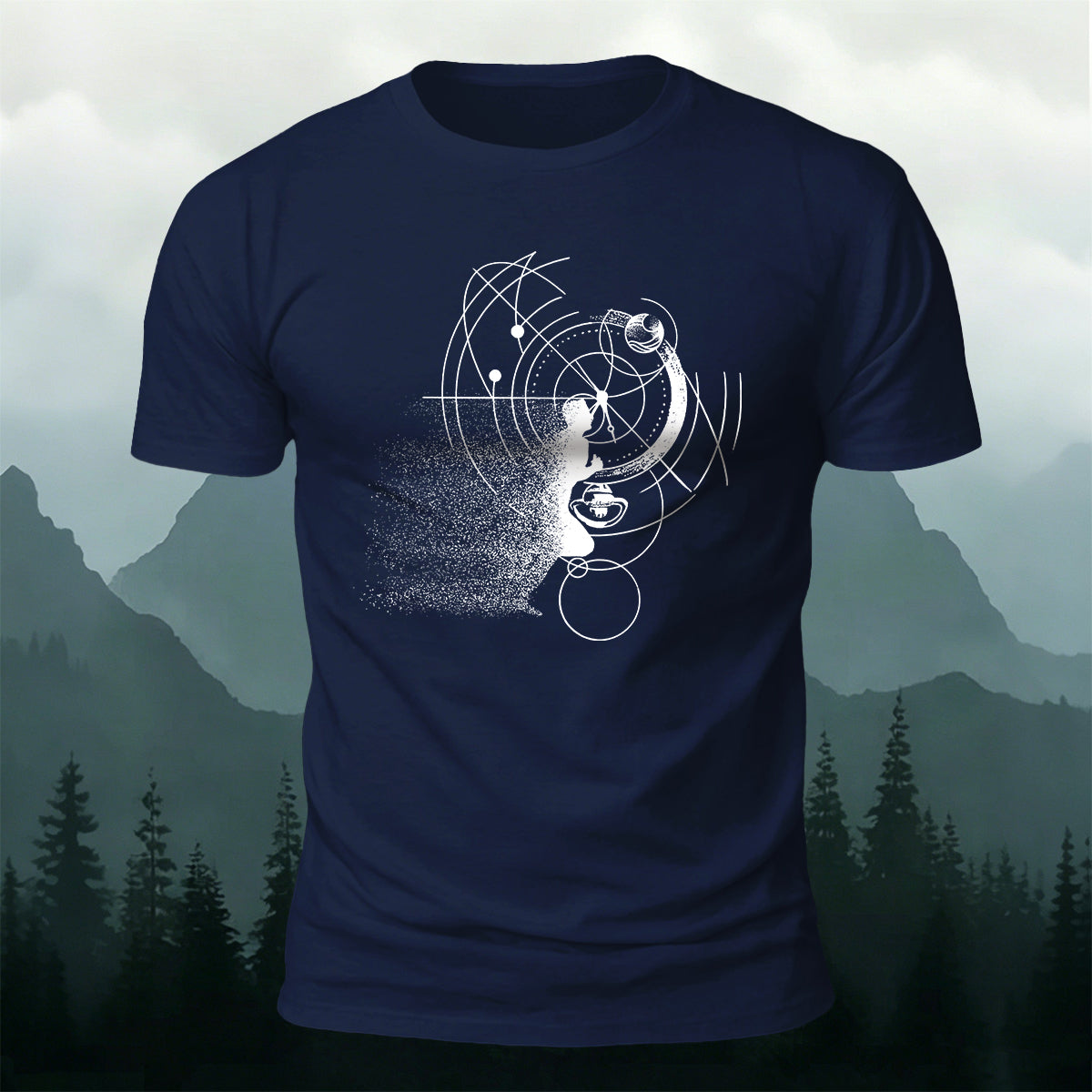 Running Line Print Outdoor 100% Cotton T-Shirt