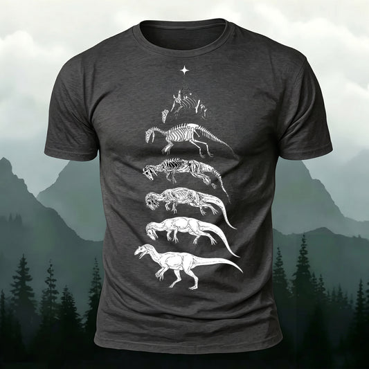 Premium Cotton Dinosaur Evolution Print Crew Neck T-Shirt