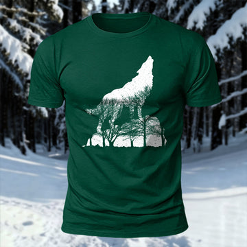 DTG Howling Wolf Printed Short Sleeve T-Shirt