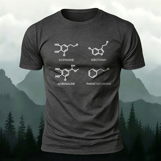 Premium Cotton Molecular Formula Print Casual T‑Shirt
