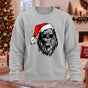Big Foot Wears Santa Hat Printed Round Neck Sweatshirt