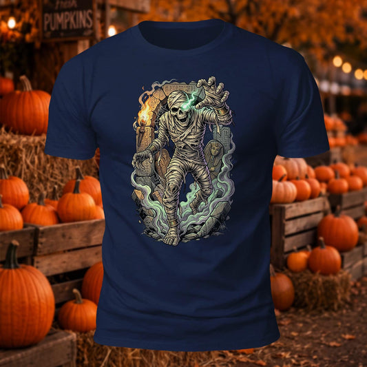 Halloween  Ancient Mummy Printed Short Sleeve T-Shirt