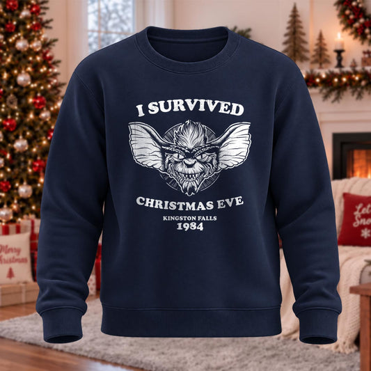 DTG Gremlins I Survived Printed Round Neck Sweatshirt