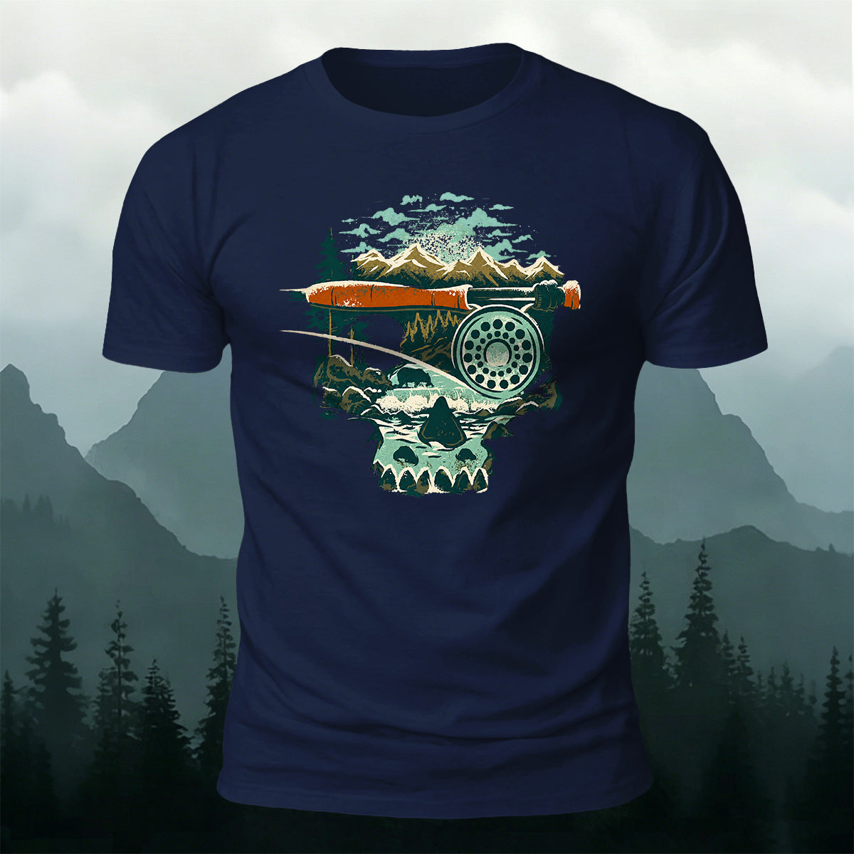 Nature-Inspired Art Print Casual Cotton T-Shirt