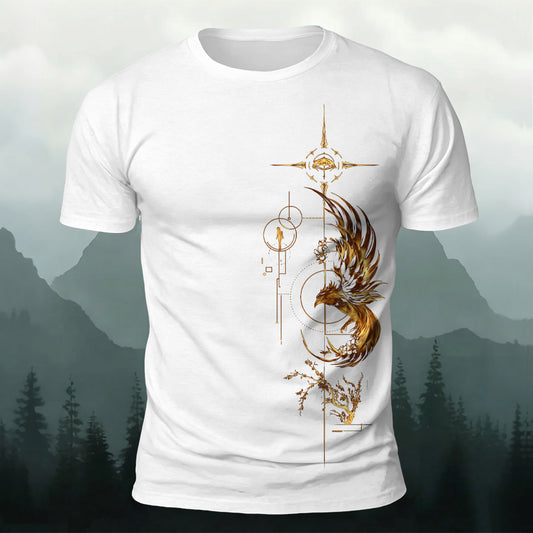 DTG Golden Phoenix Printed Short Sleeve T-Shirt