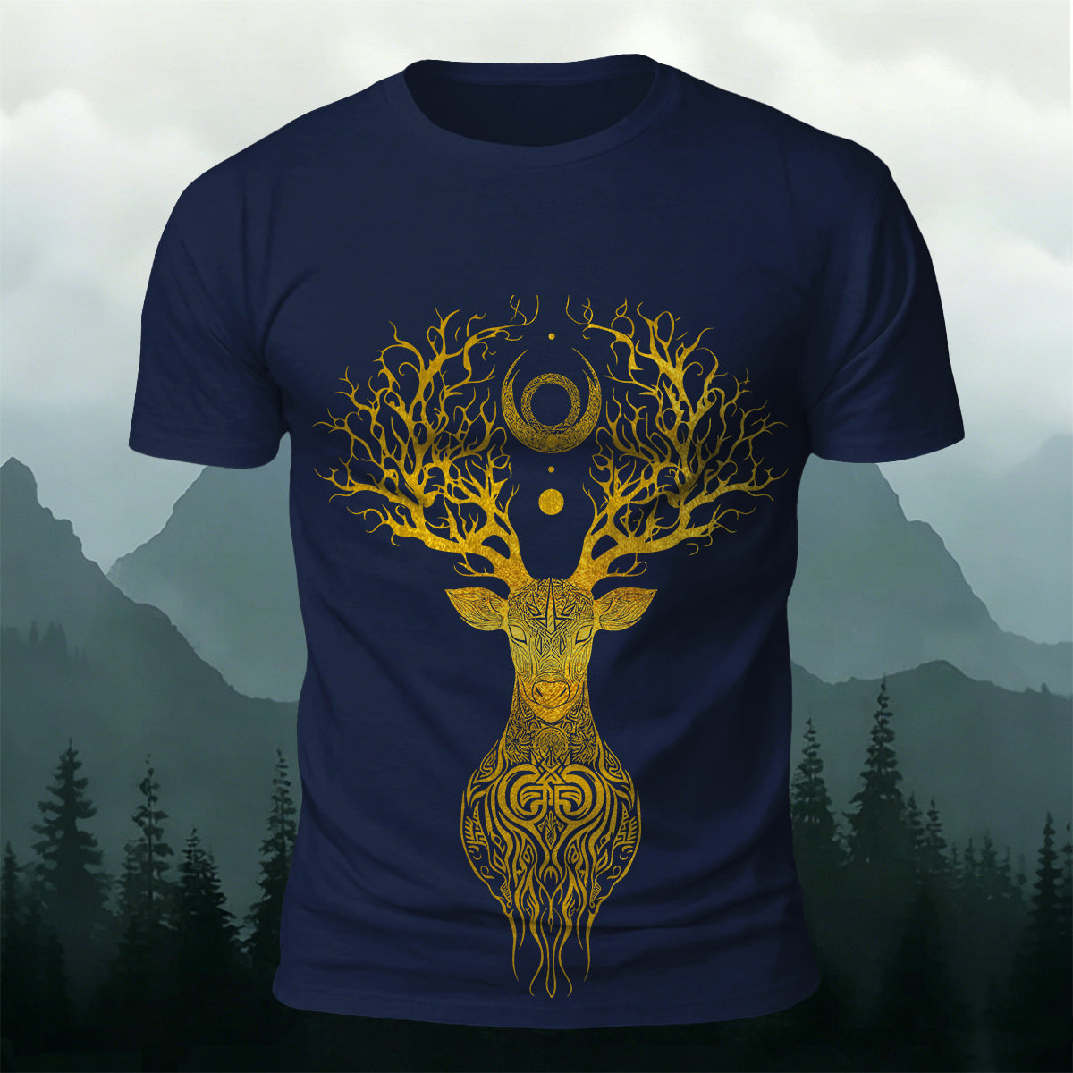 Mysterious Totem Deer Casual Skin-Friendly Tee