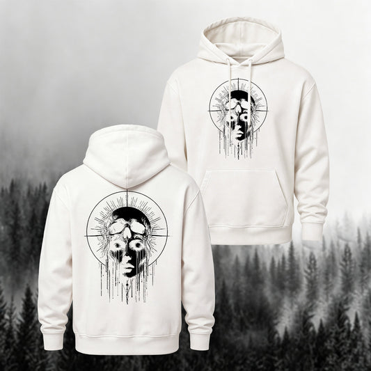 Cotton-Blend Skeleton Double-Sided Print Casual Hoodie