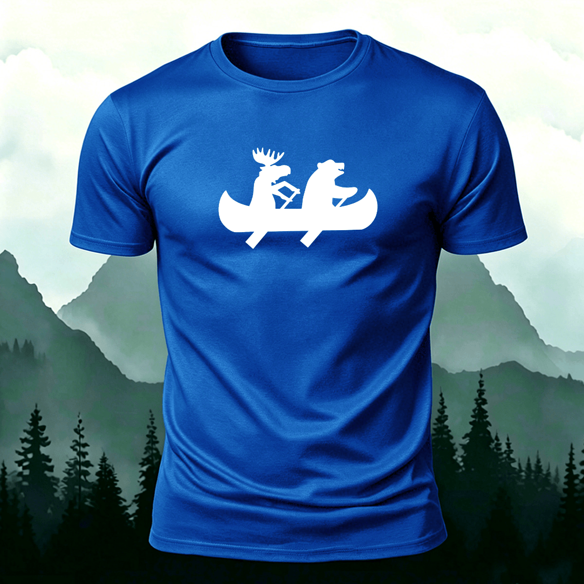 Boating Print Fashion Soft-touch Feel Casual T-shirt