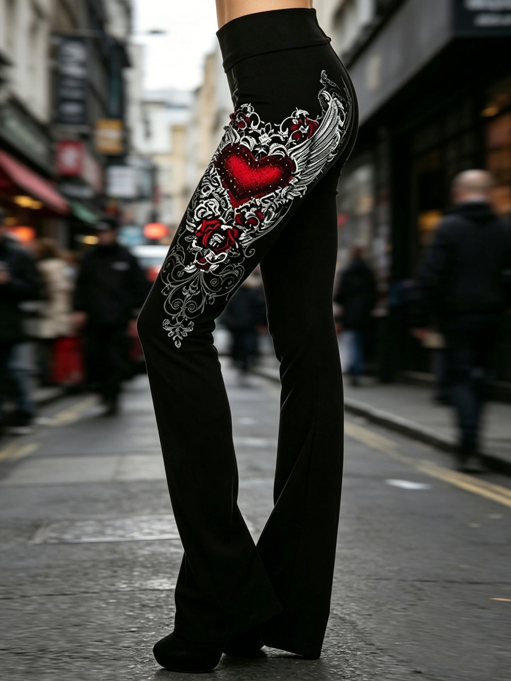 Printed Sexy Slim Fit Stretch Flared Pants