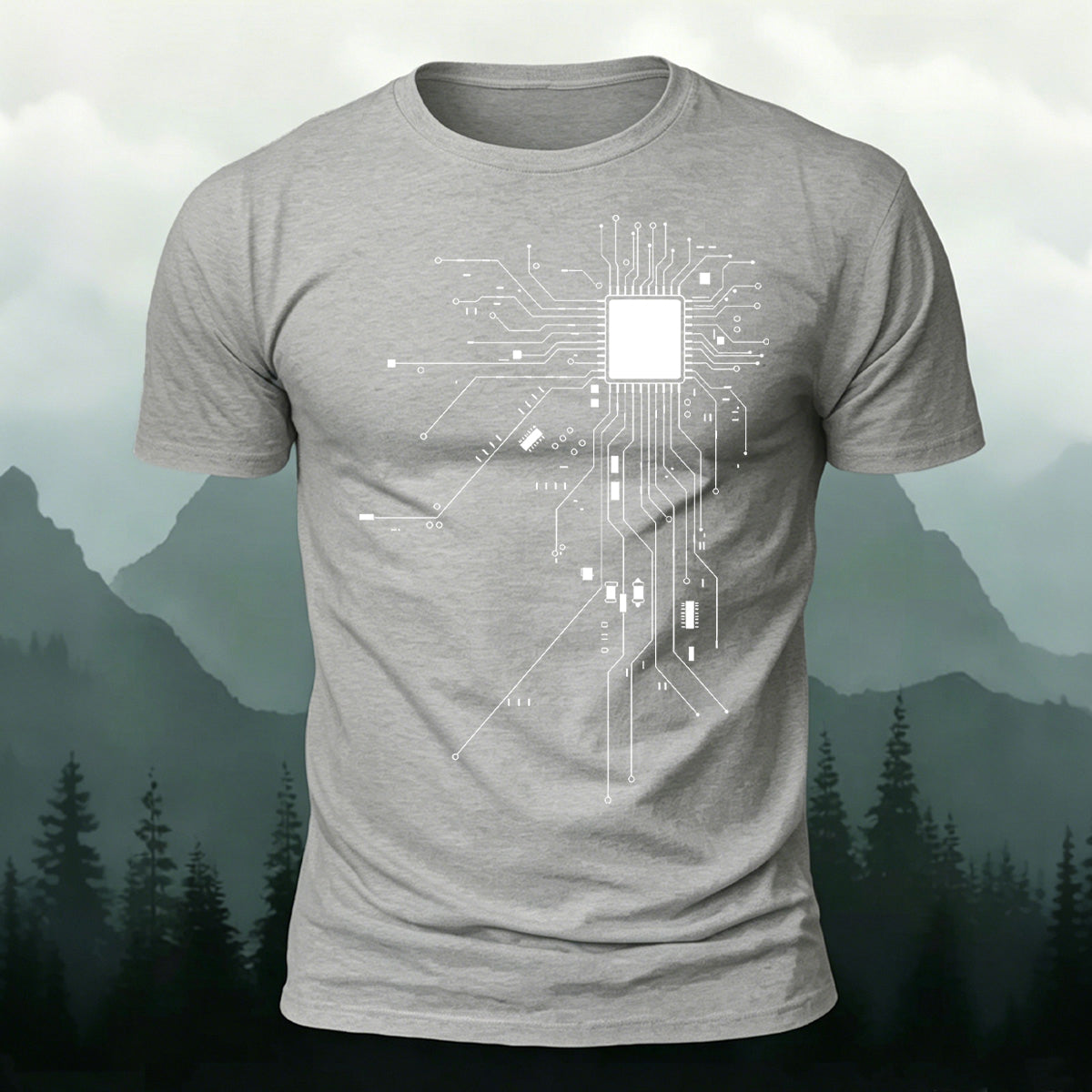 Circuit Pattern Trend Premium Cotton T-Shirt