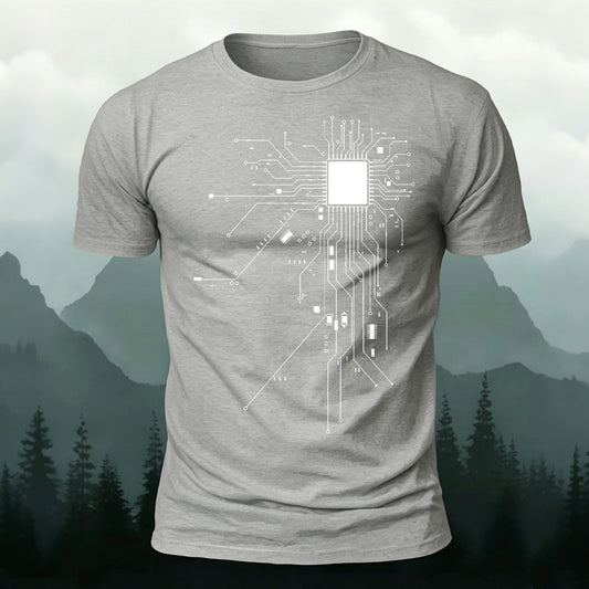 Circuit Pattern Trend Premium Cotton T-Shirt