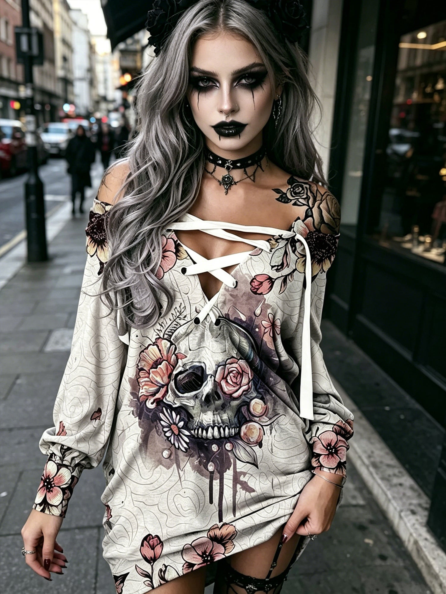 Long Sleeve Tie Off Shoulder Versatile Bodycon Dress