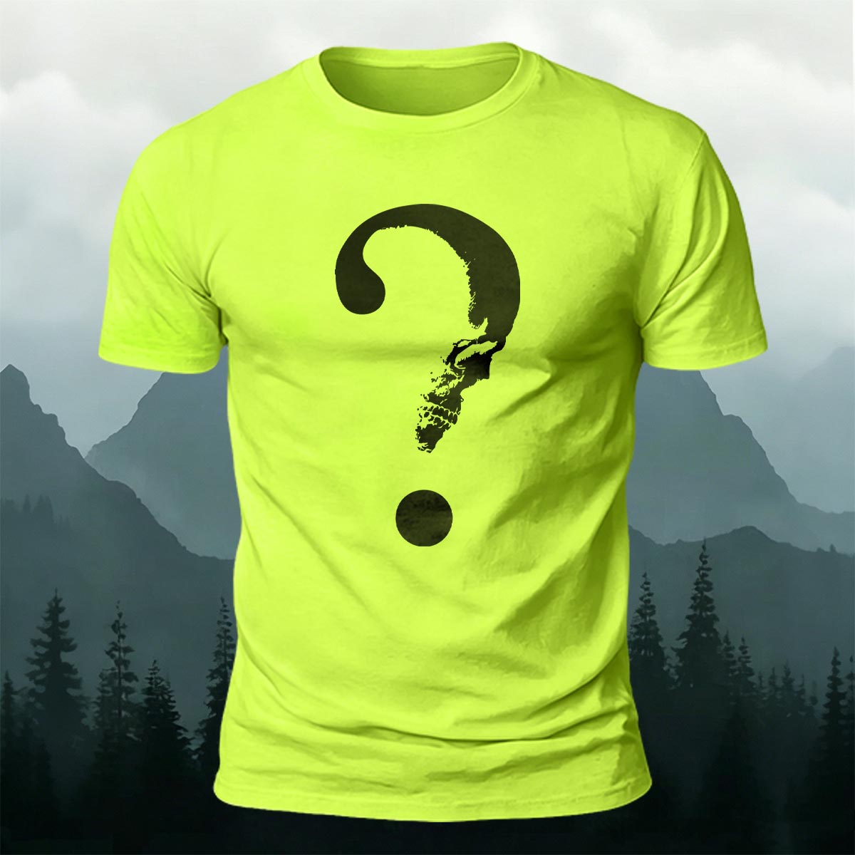 Abstract Question Mark Graphic Minimalist Breathable Tee