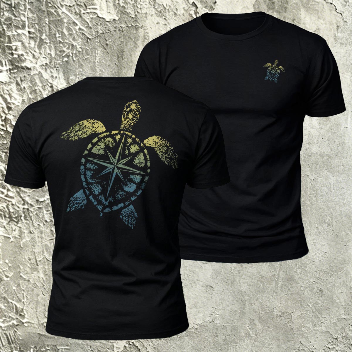 Sea Turtle Pattern Natural Premium Cotton T-Shirt