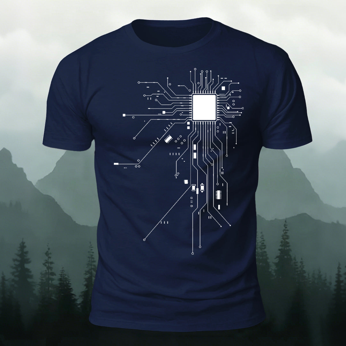 Circuit Pattern Trend Premium Cotton T-Shirt