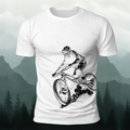 Cycling Silhouette Pattern Outdoor Style Casual T-Shirt
