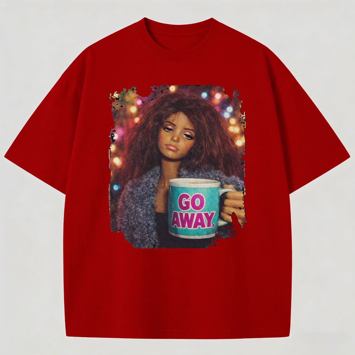 Meme Bad Mood Girl Printed Cotton T-Shirt