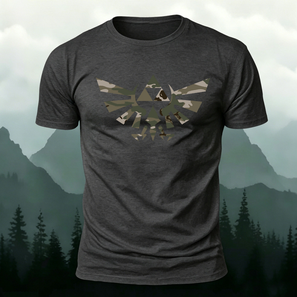 Stylish Pattern Casual Comfortable Premium Cotton Tee Dark Grey