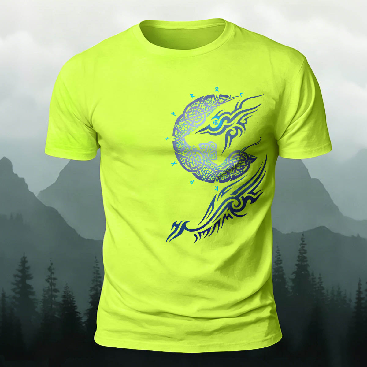 Mythical-Style Totem Print Casual Cotton T-Shirt