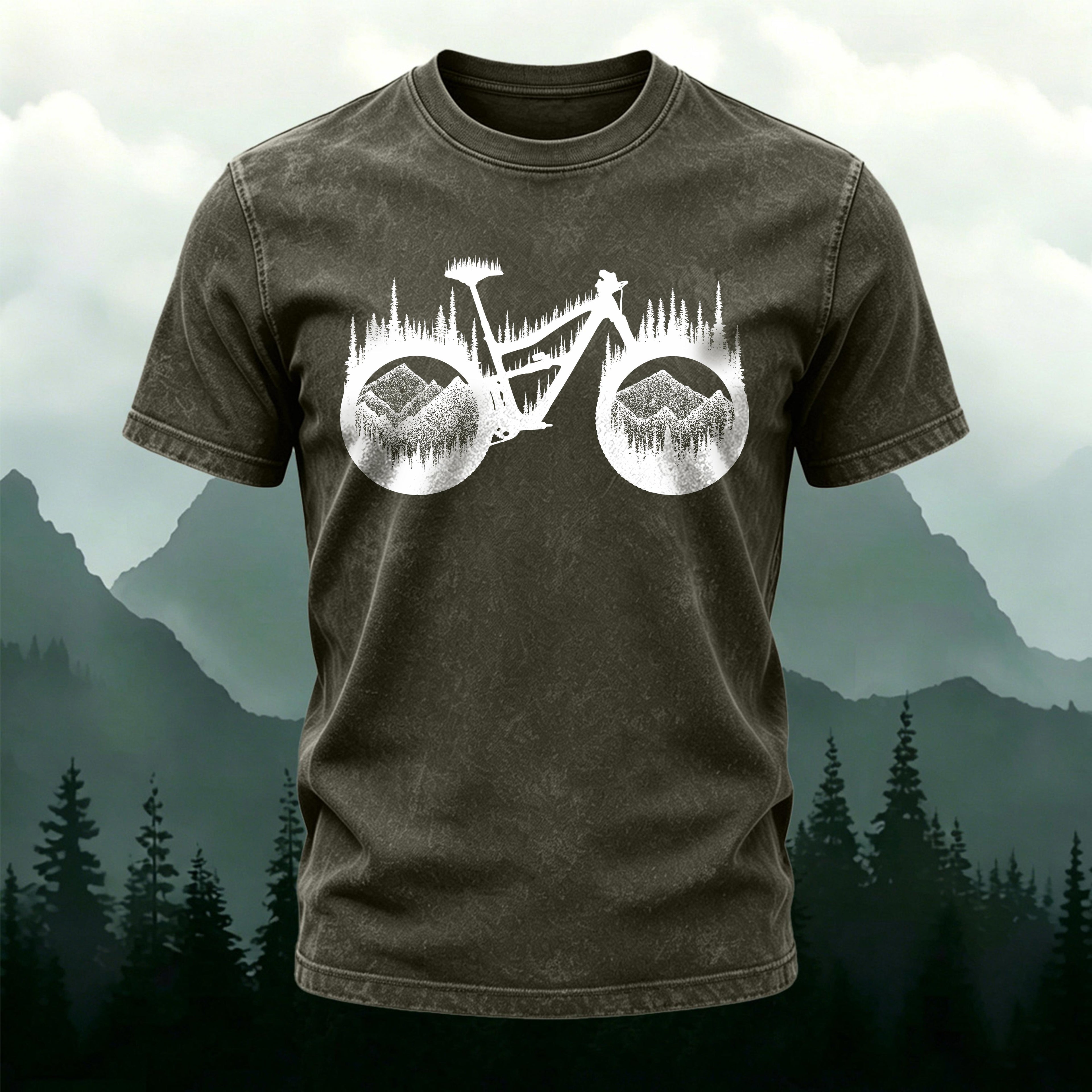 Artistic Bicycle Print Outdoor Comfortable T-Shirt