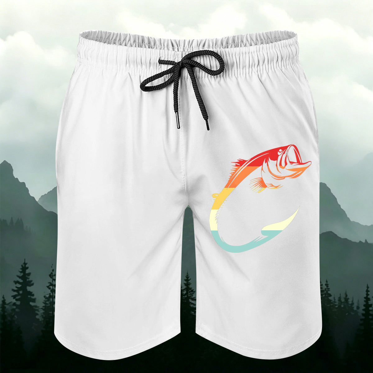 Minimalist Colorful Fish Outdoor Casual Shorts
