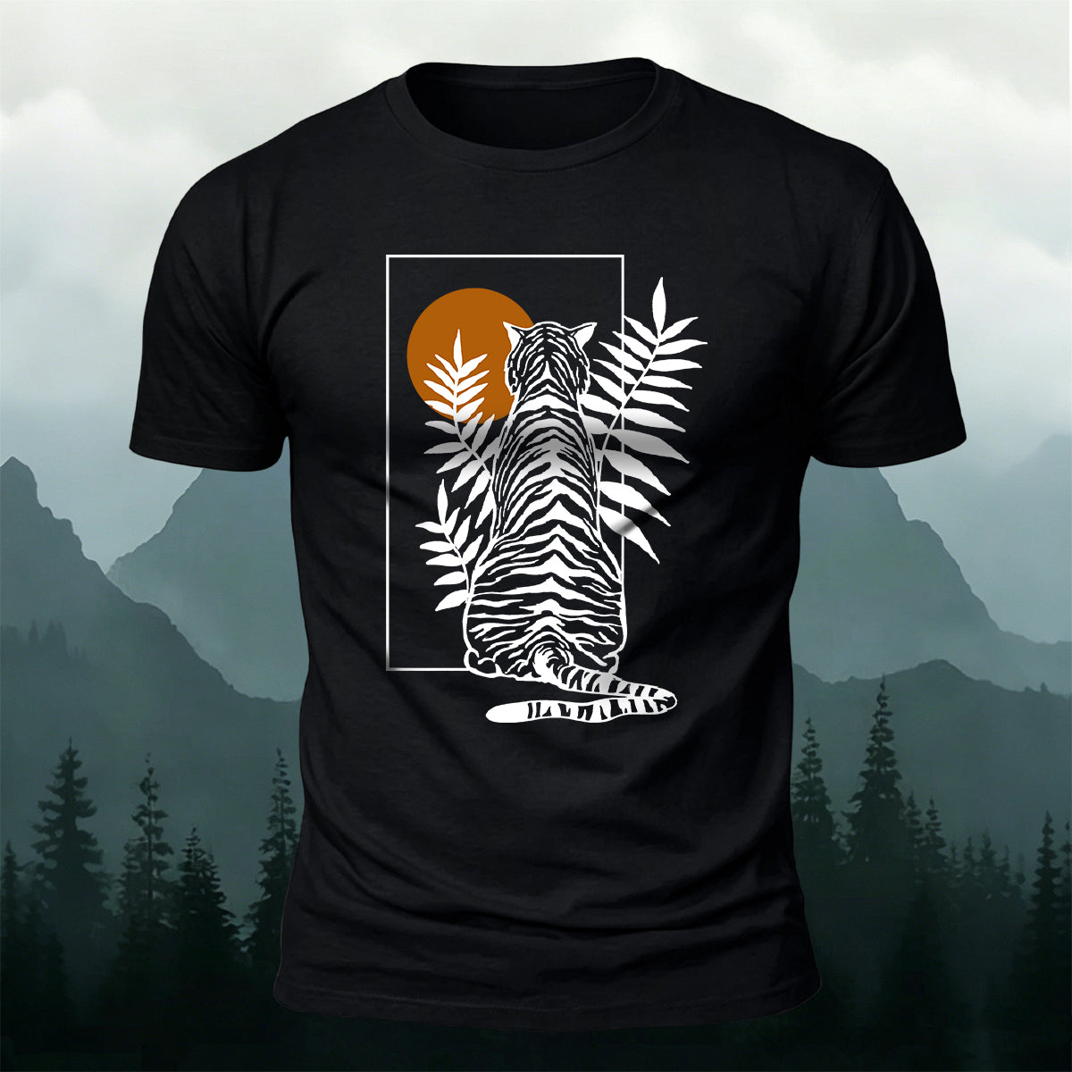 Animal Silhouette Print Casual Skin-Friendly T-Shirt
