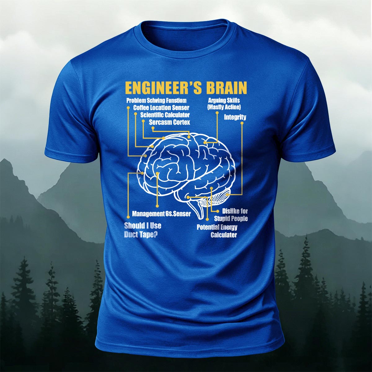 Fun Brain Graphic Casual 100% Cotton T-Shirt