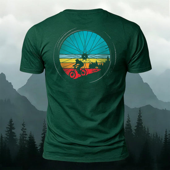 Cycling Wheel Pattern Outdoor Breathable Casual T-shirt DGE