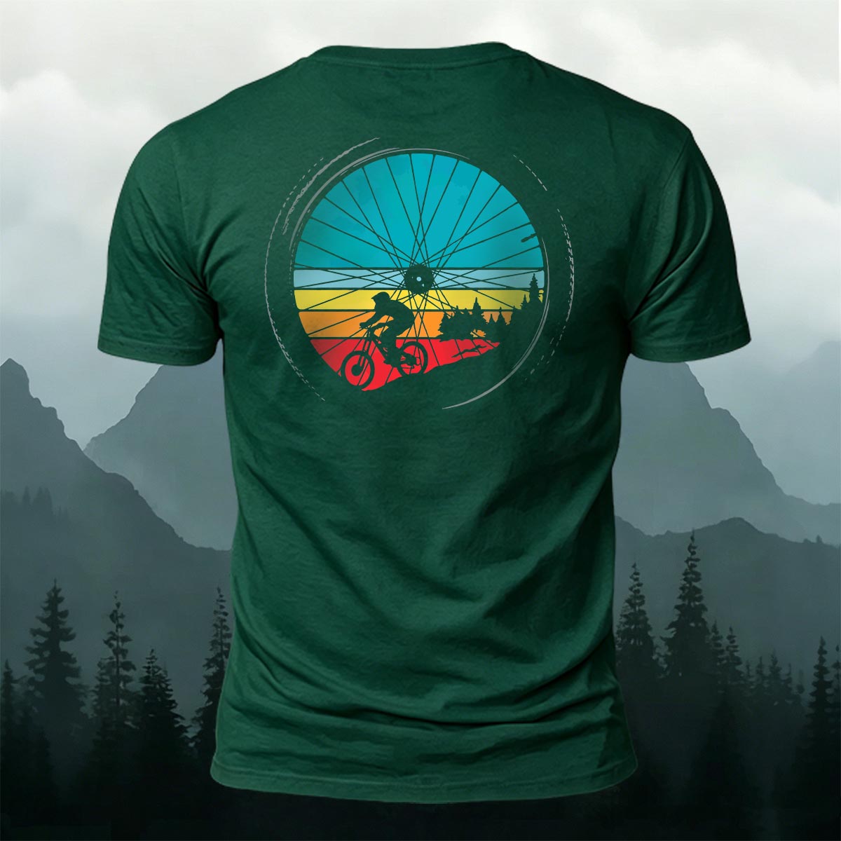 Cycling Wheel Pattern Outdoor Breathable Casual T-shirt DGE