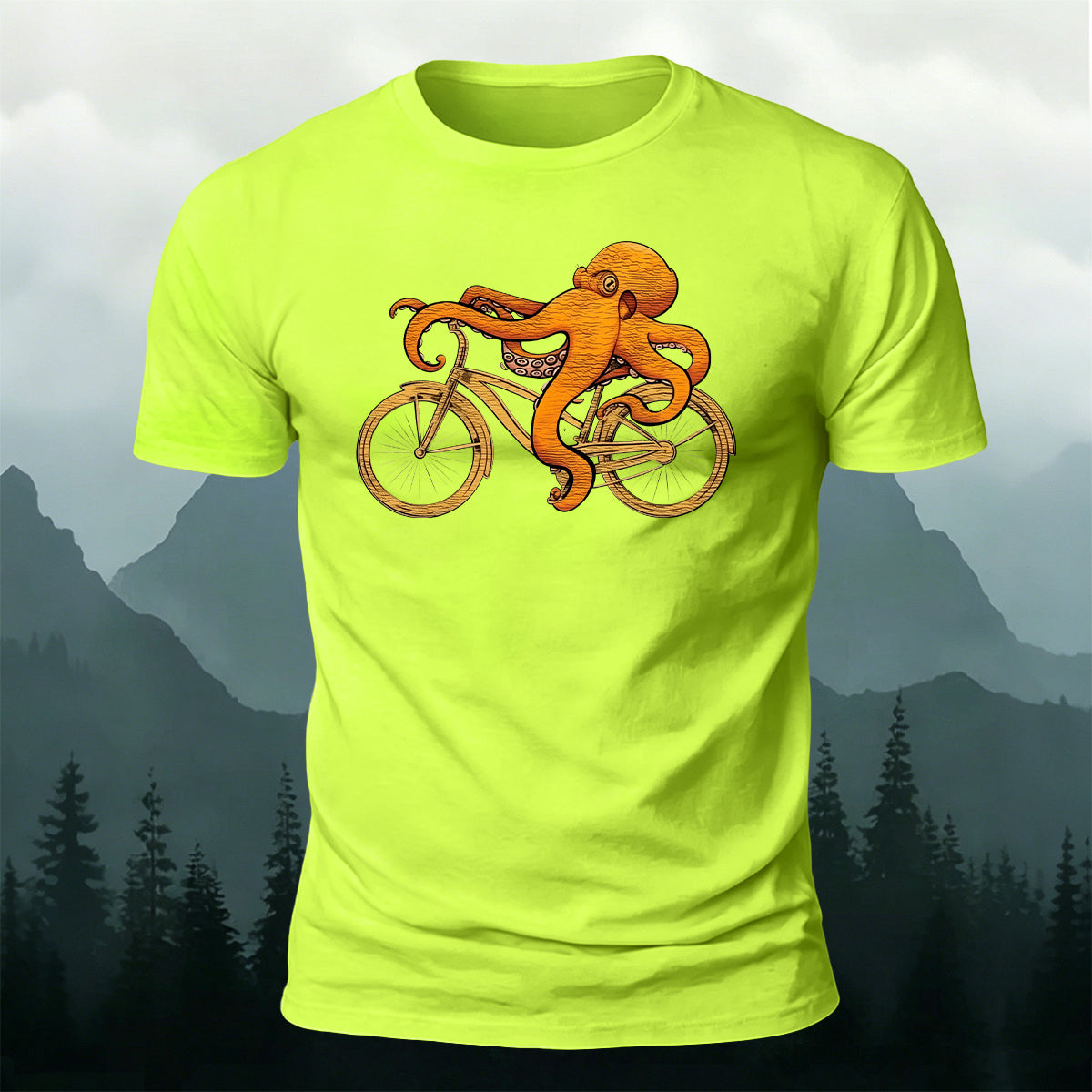 Fun Octopus Natural Casual 100% Cotton T-Shirt