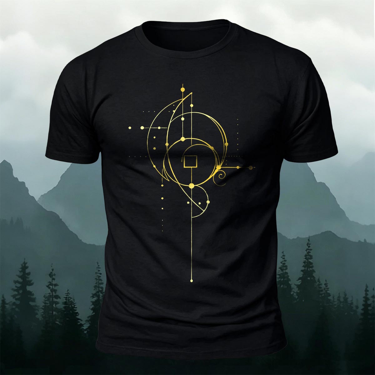 Geometric Print Casual Cotton T-Shirt