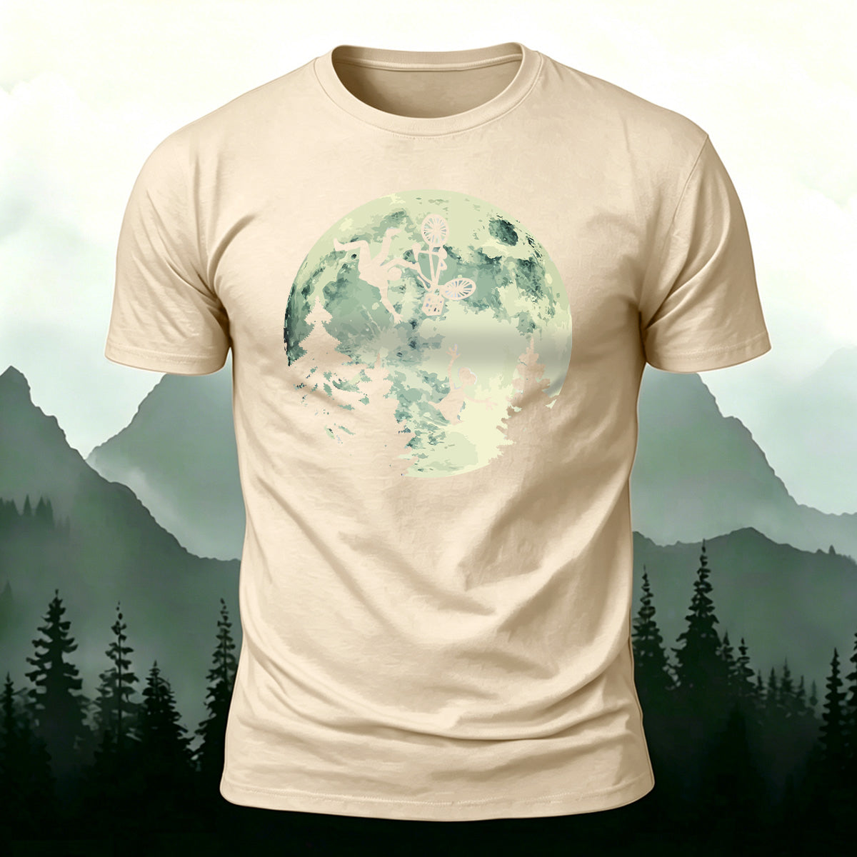 Ride the Moon Casual Cotton T-Shirt Beige