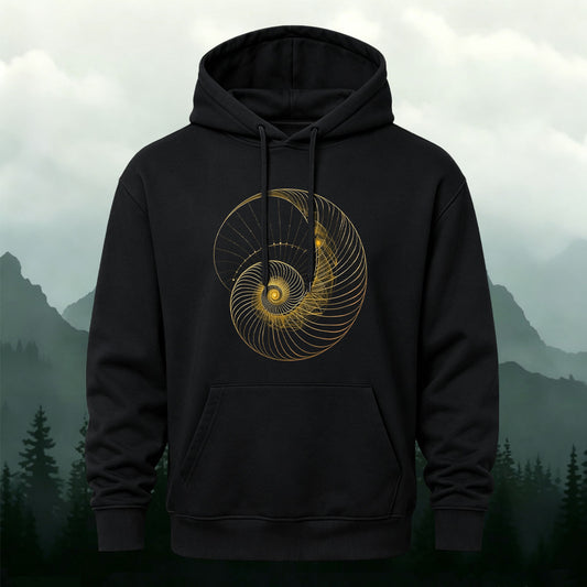 Cotton Geometric Spiral Print Casual Outdoor Sweatshirt
