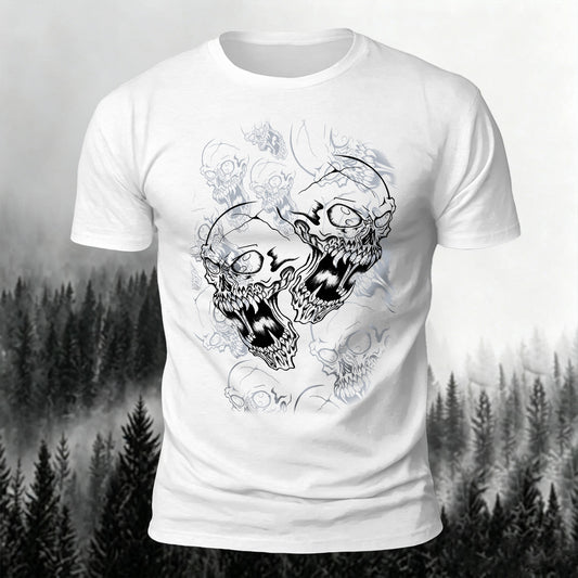 Premium Cotton Dark Skull Graphic Trendy Casual Tee