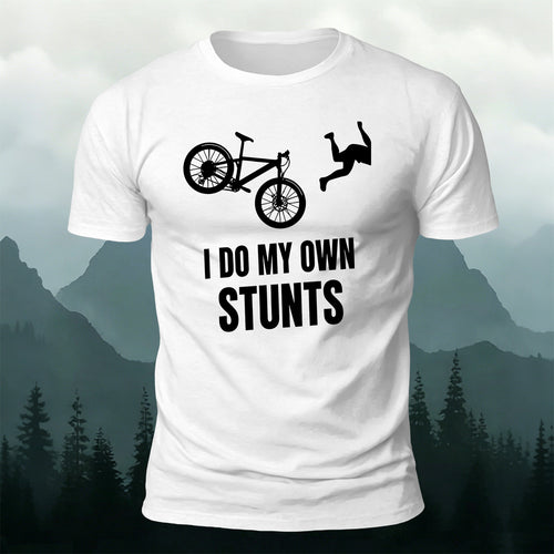100% Cotton Cycling Stunt Print Fun Casual T-Shirt