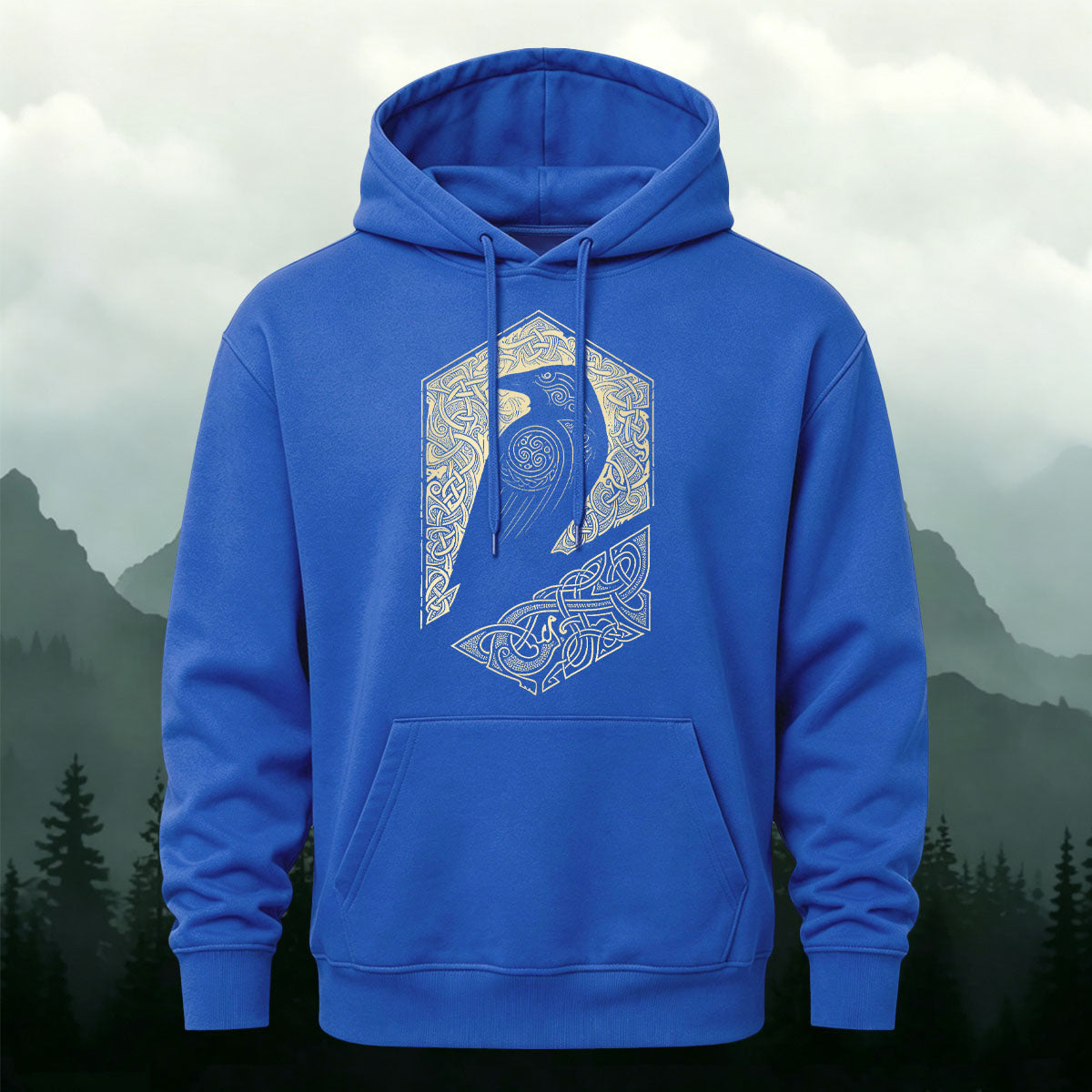Cotton Blend Bird Totem Print Casual Versatile Hooded Sweatshirt