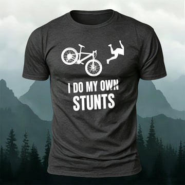 100% Cotton Cycling Stunt Print Fun Casual T-Shirt