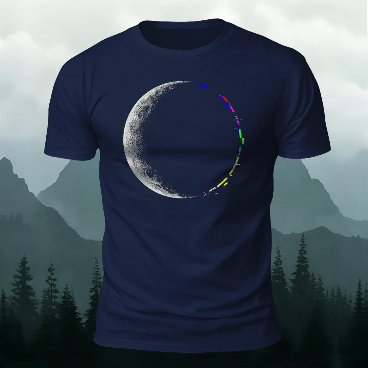 Lunar Eclipse Fashion Print Casual Cotton T-Shirt