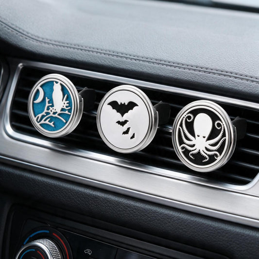 Alloy Owl Moon Bat Octopus Car Air Freshener 3Pcs Set