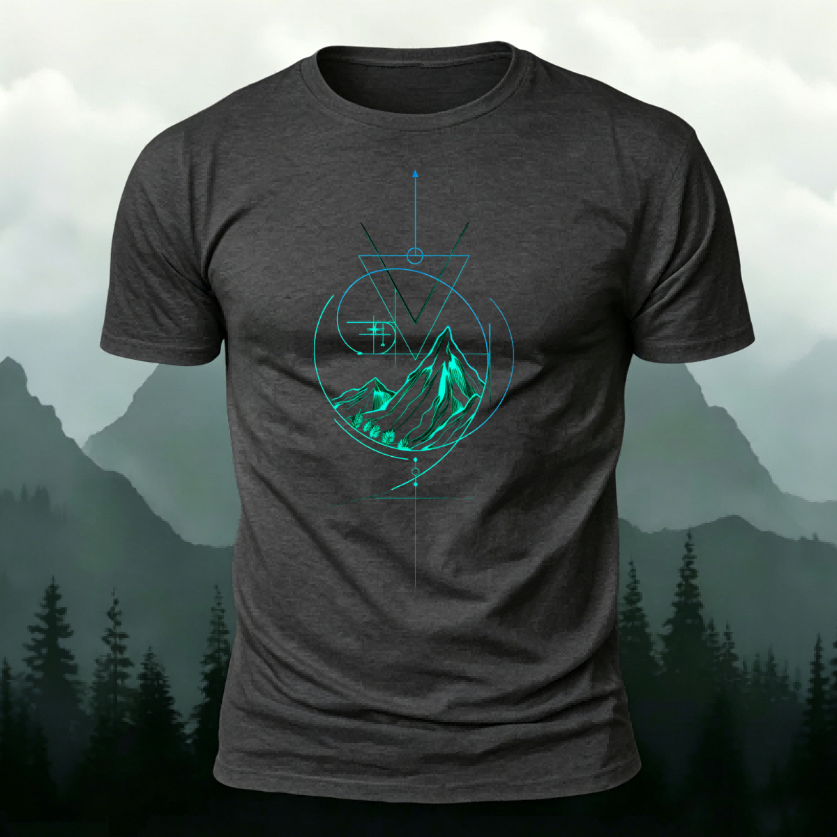Mountain Pattern Outdoor Leisure Premium Cotton Tee