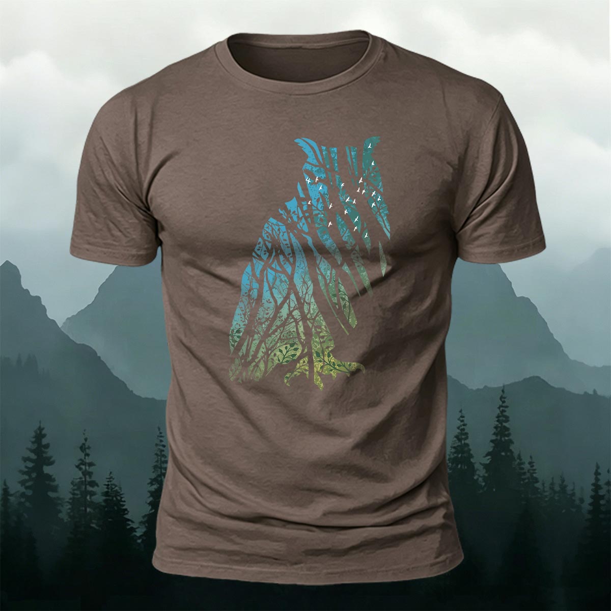 Tech Owl Art Print Casual Cotton T-Shirt CO