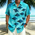 Dreamy Jellyfish Print Beach Vacation Blue Shirt